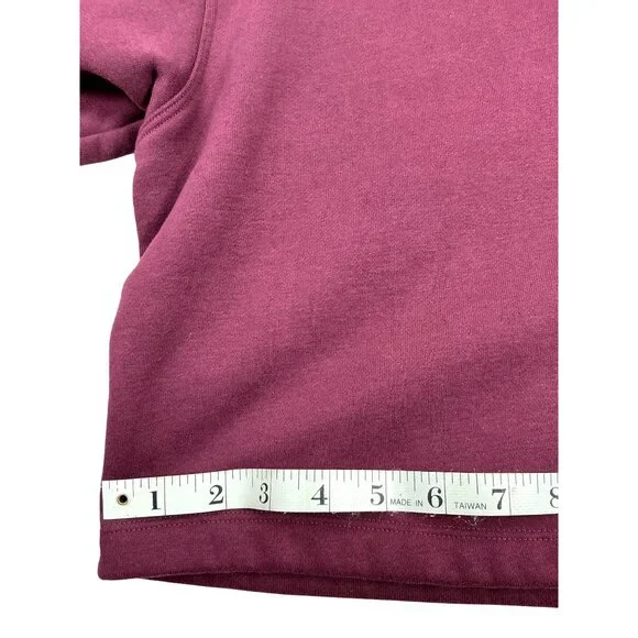 Calvin Klein Cropped Hoodie Sweatshirt- Burgundy - Size L - Picture 7 of 8